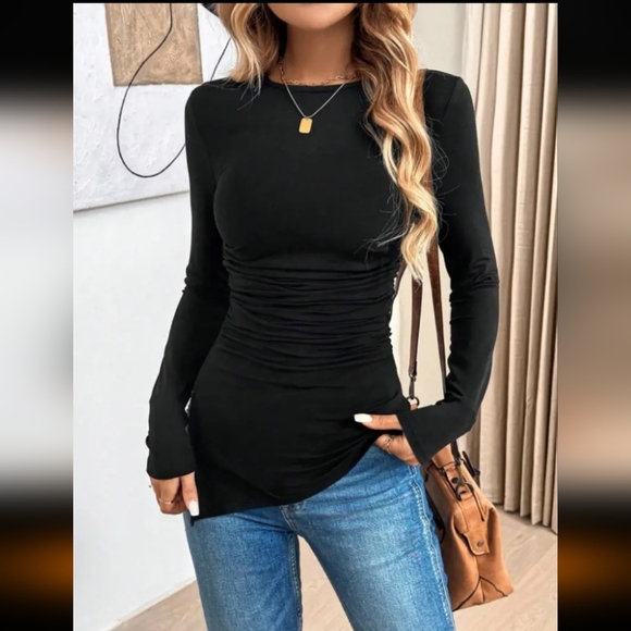 3/$30 Black Long Sleeve Top - Picture 4 of 7